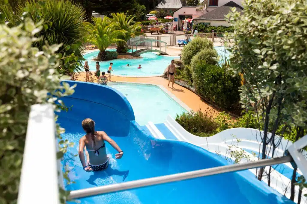swimming pool slide camping fouesnant