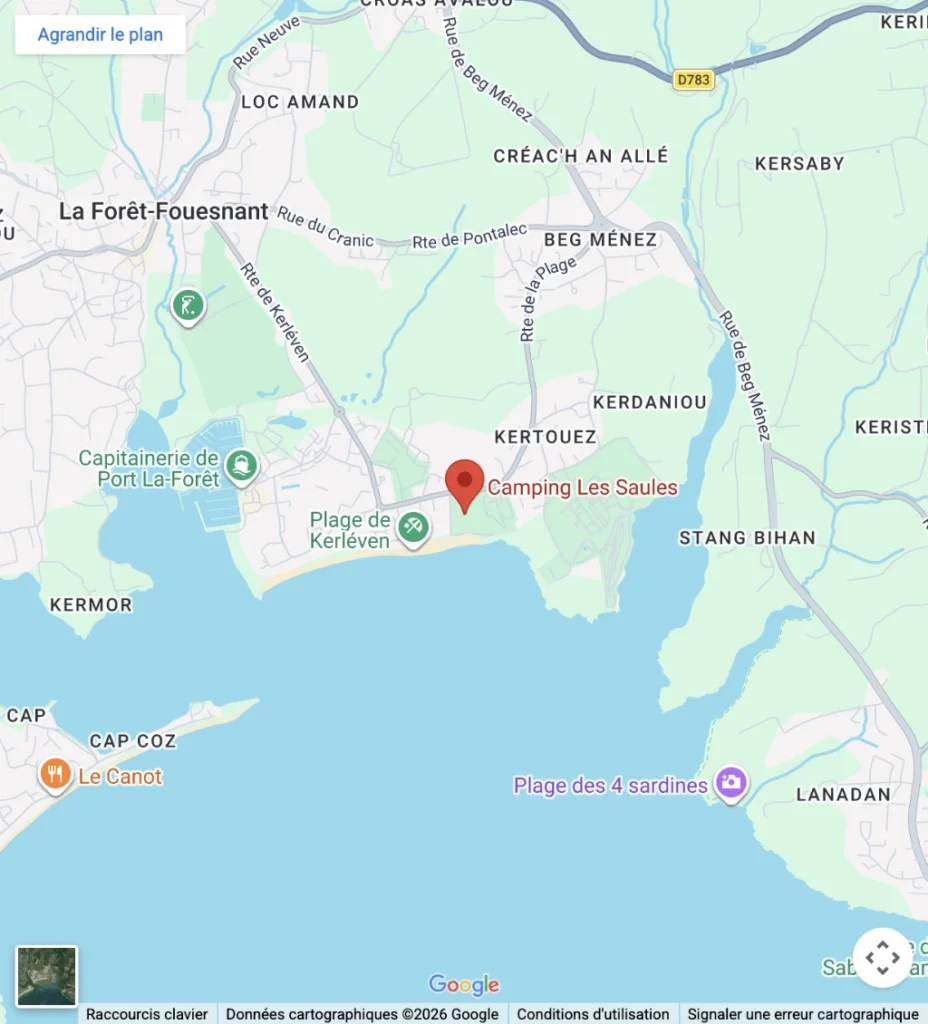 Camping les saules emplacement